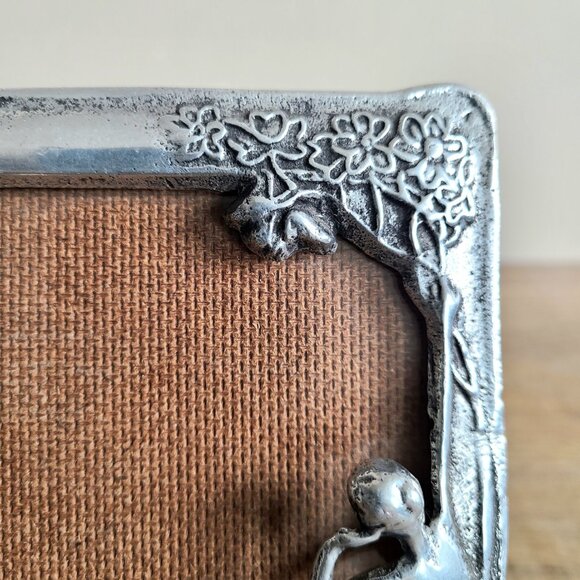 Vintage Peltrina 81 7352 pewter ornate Art Nouveau style divided/double picture - Picture 5 of 10